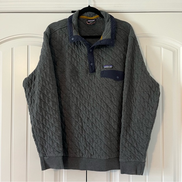 Patagonia Men's Organic Cotton Quilt Snap-T® Pullover Size XL Forge Grey - Picture 2 of 11